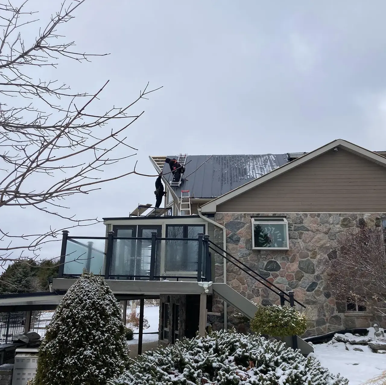 Steel roof installation in Wellington County Ontario